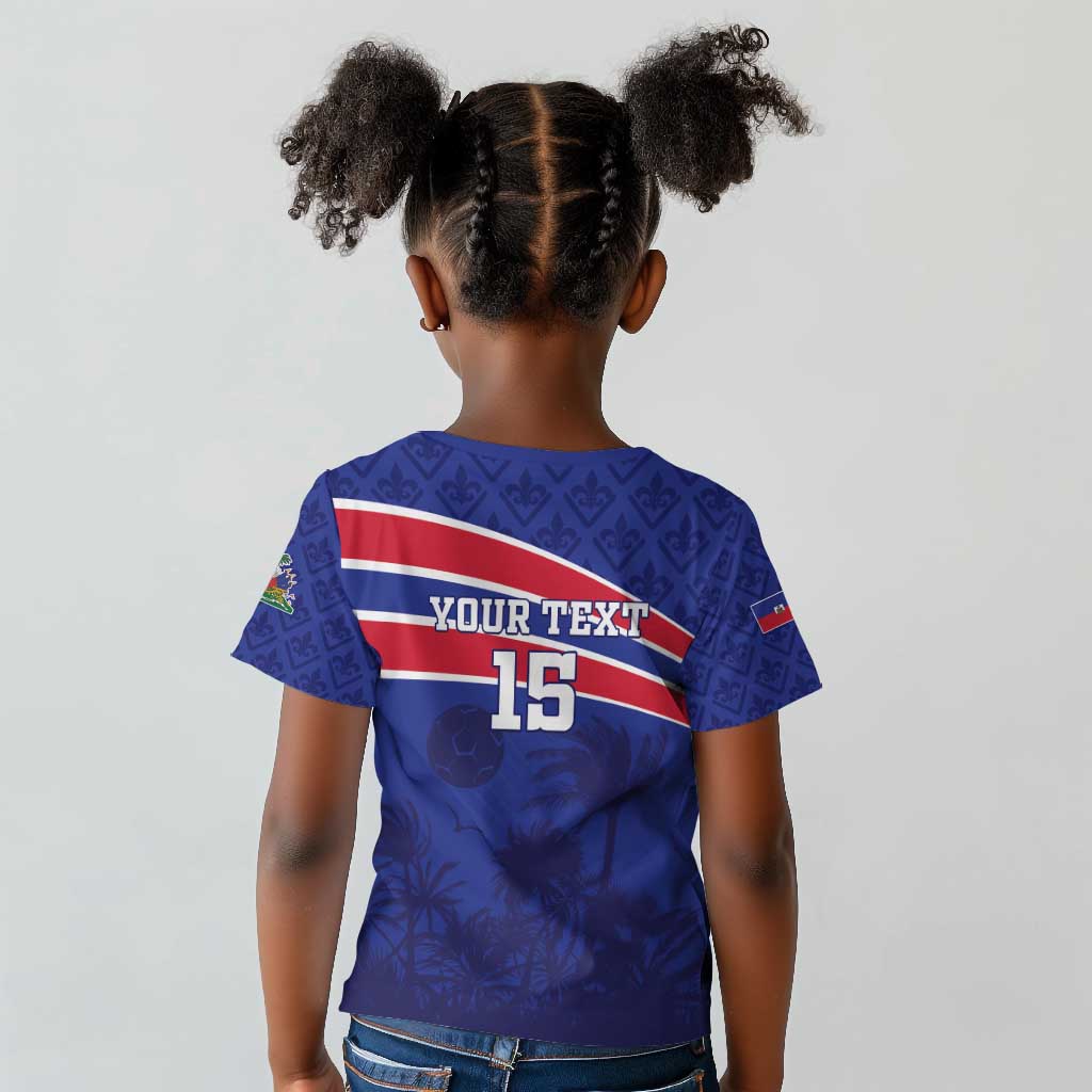 Custom Haiti Football Kid T shirt Go Champions Les Grenadiers - African Pride