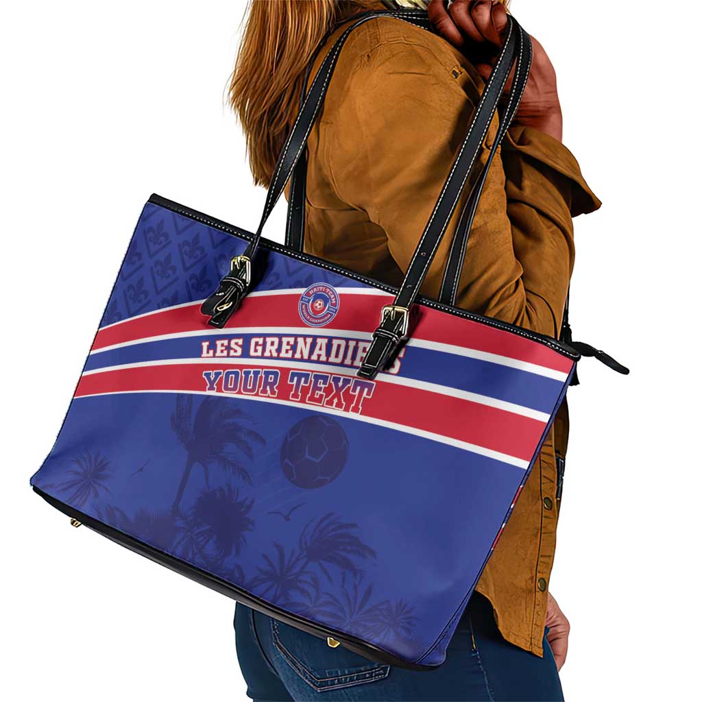 Custom Haiti Football Leather Tote Bag Go Champions Les Grenadiers - African Pride