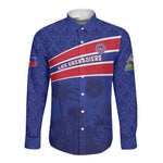 Custom Haiti Football Long Sleeve Button Shirt Go Champions Les Grenadiers - African Pride