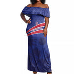 Custom Haiti Football Off Shoulder Maxi Dress Go Champions Les Grenadiers - African Pride