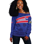 Custom Haiti Football Off Shoulder Sweater Go Champions Les Grenadiers - African Pride