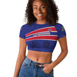Custom Haiti Football Raglan Cropped T shirt Go Champions Les Grenadiers - African Pride