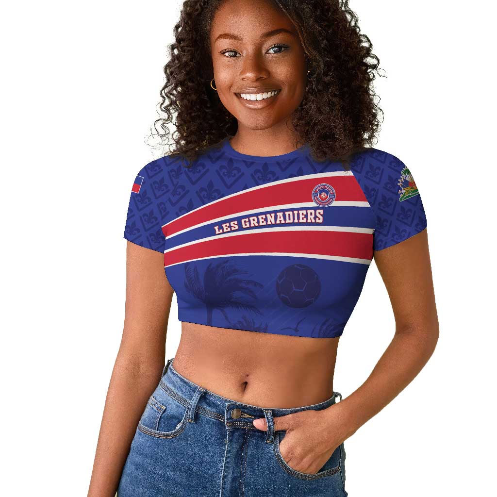 Custom Haiti Football Raglan Cropped T shirt Go Champions Les Grenadiers - African Pride