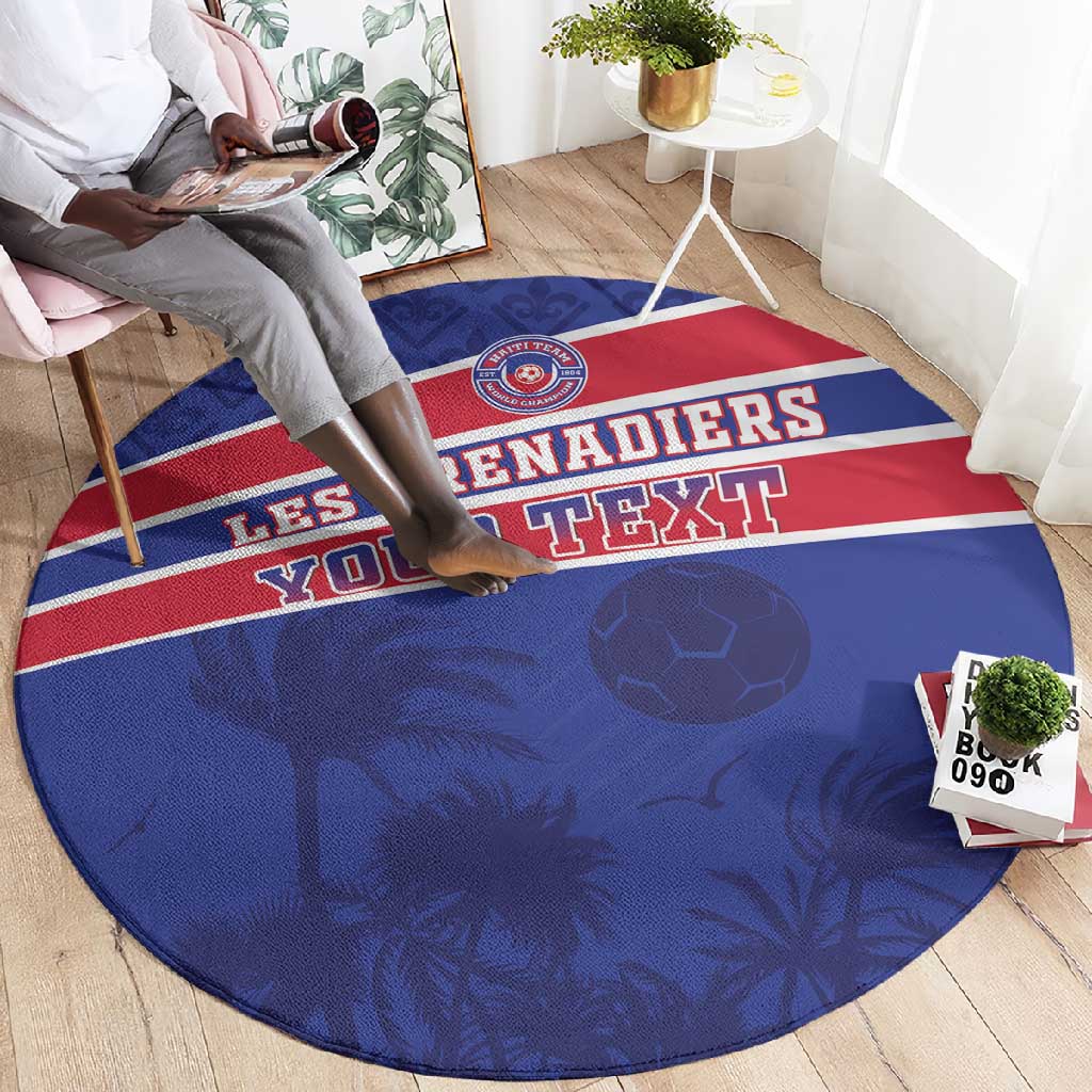 Custom Haiti Football Round Carpet Go Champions Les Grenadiers - African Pride
