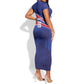 Custom Haiti Football Short Sleeve Bodycon Dress Go Champions Les Grenadiers - African Pride