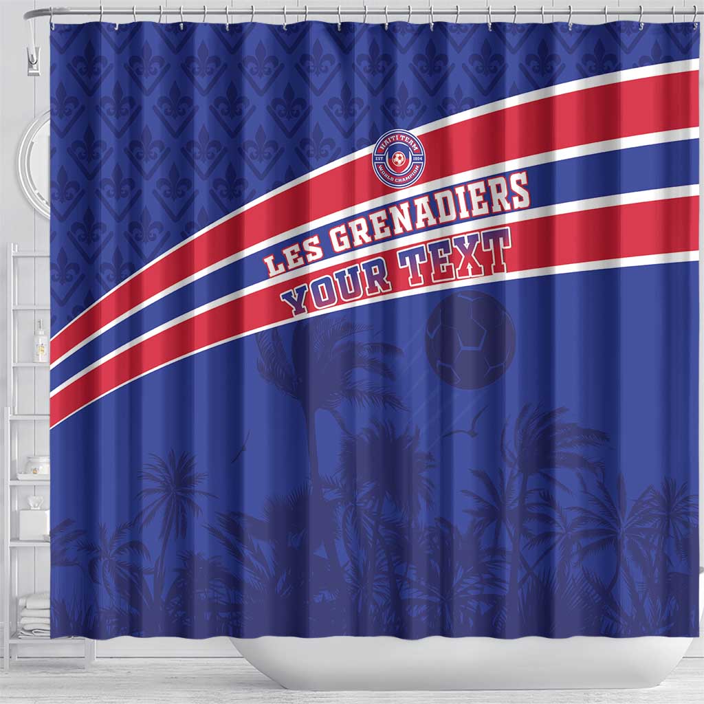 Custom Haiti Football Shower Curtain Go Champions Les Grenadiers - African Pride