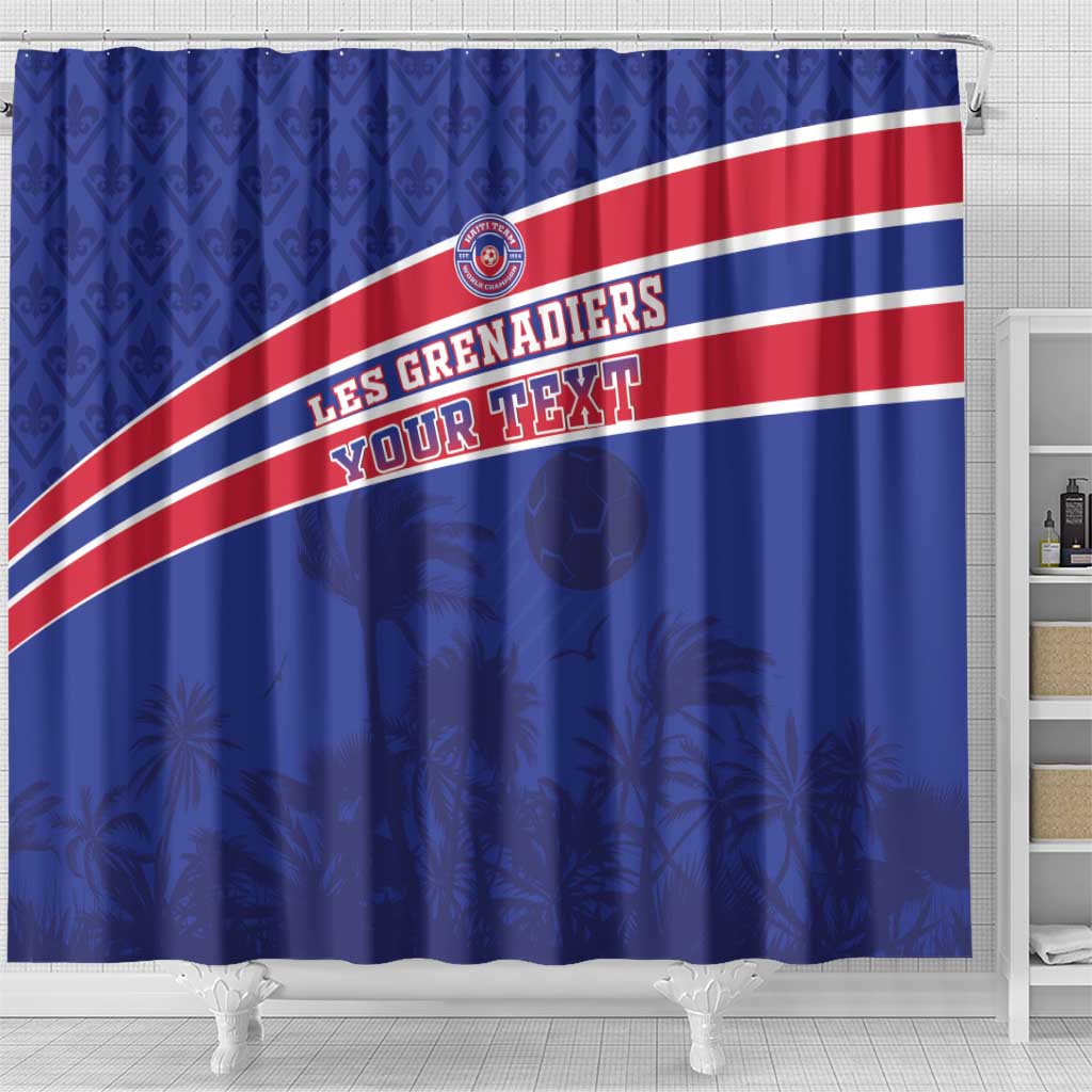 Custom Haiti Football Shower Curtain Go Champions Les Grenadiers - African Pride
