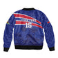 Custom Haiti Football Sleeve Zip Bomber Jacket Go Champions Les Grenadiers - African Pride