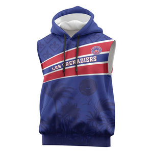 Custom Haiti Football Sleeveless Hoodie Go Champions Les Grenadiers - African Pride