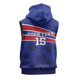 Custom Haiti Football Sleeveless Hoodie Go Champions Les Grenadiers - African Pride