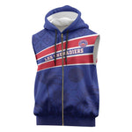 Custom Haiti Football Sleeveless Zip Hoodie Go Champions Les Grenadiers - African Pride
