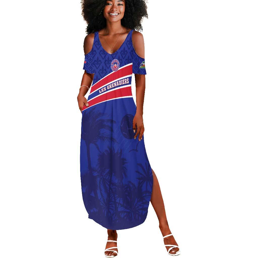 Custom Haiti Football Summer Maxi Dress Go Champions Les Grenadiers - African Pride