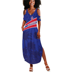 Custom Haiti Football Summer Maxi Dress Go Champions Les Grenadiers - African Pride