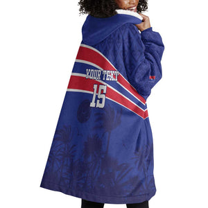 Custom Haiti Football Wearable Blanket Hoodie Go Champions Les Grenadiers - African Pride