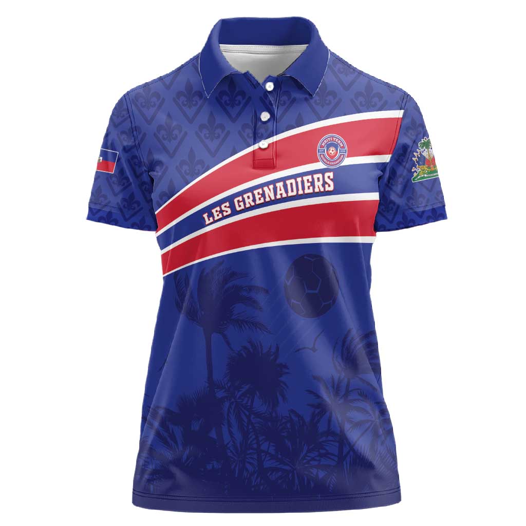 Custom Haiti Football Women Polo Shirt Go Champions Les Grenadiers - African Pride