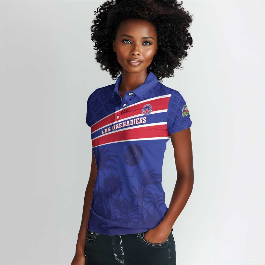 Custom Haiti Football Women Polo Shirt Go Champions Les Grenadiers - African Pride