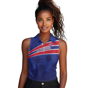 Custom Haiti Football Women Sleeveless Polo Shirt Go Champions Les Grenadiers - African Pride