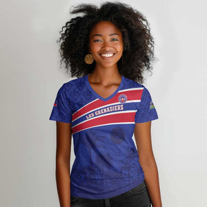 Custom Haiti Football Women V-Neck T-Shirt Go Champions Les Grenadiers - African Pride