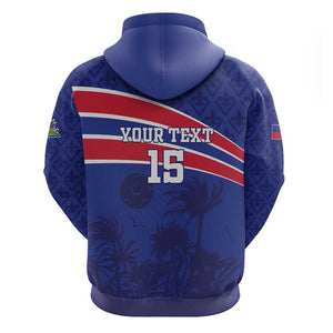Custom Haiti Football Zip Hoodie Go Champions Les Grenadiers - African Pride