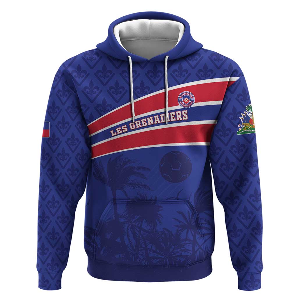 Custom Haiti Football Zip Hoodie Go Champions Les Grenadiers - African Pride