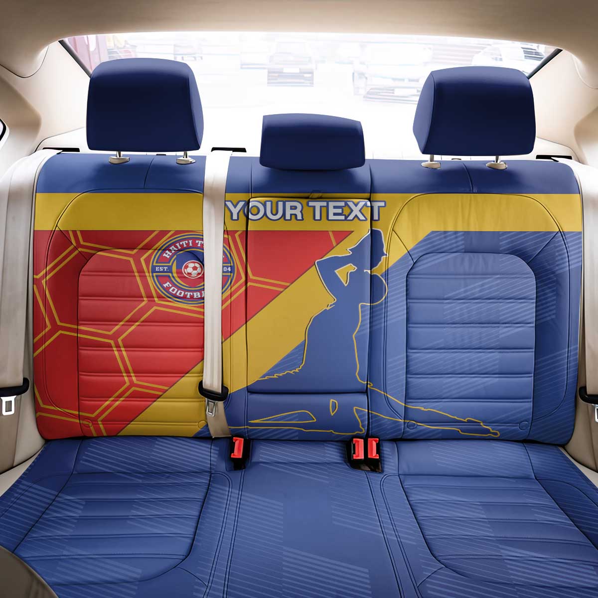 Custom Haiti Football Back Car Seat Cover Neg Marron - Road To World Cup 2026 - African Pride