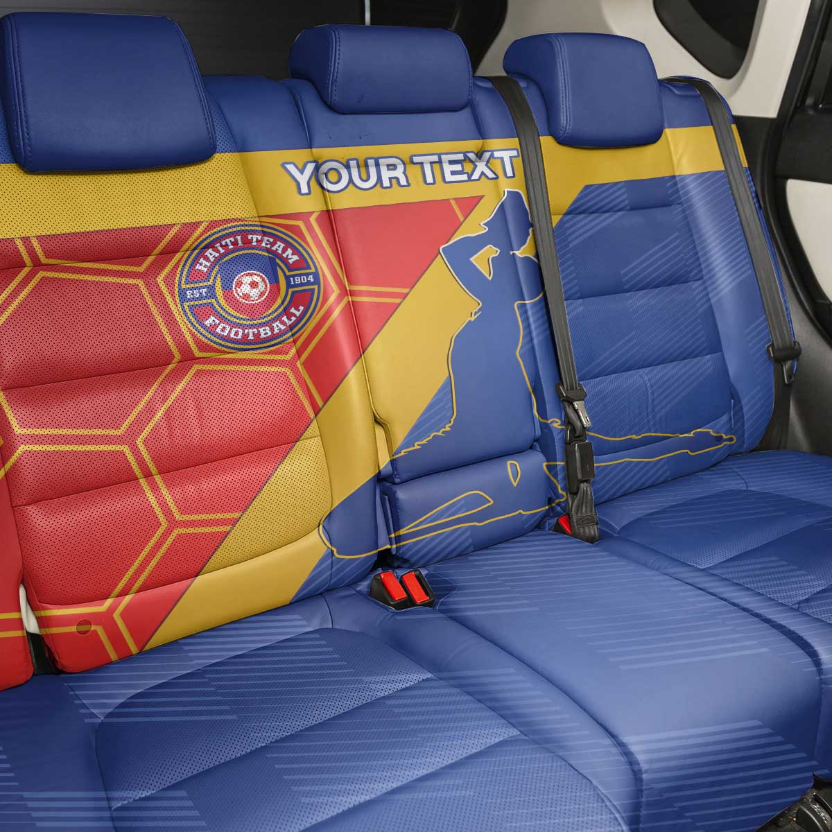 Custom Haiti Football Back Car Seat Cover Neg Marron - Road To World Cup 2026 - African Pride