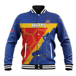 Custom Haiti Football Baseball Jacket Neg Marron - Road To World Cup 2026 - African Pride