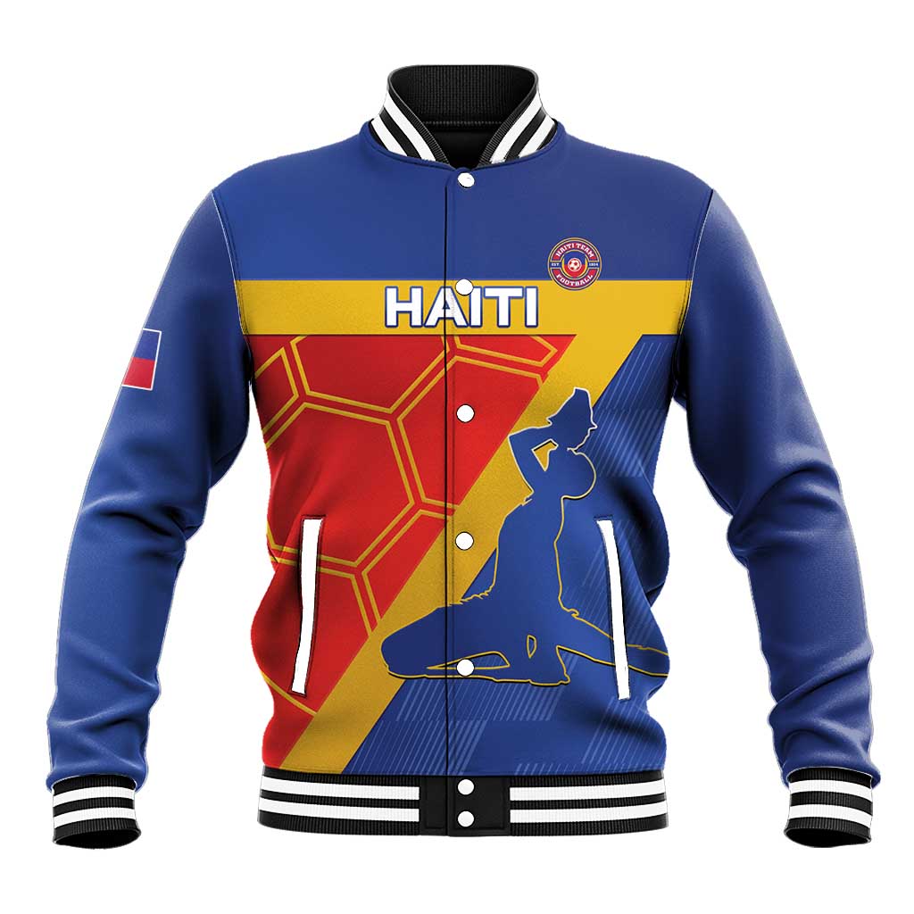 Custom Haiti Football Baseball Jacket Neg Marron - Road To World Cup 2026 - African Pride
