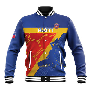 Custom Haiti Football Baseball Jacket Neg Marron - Road To World Cup 2026 - African Pride