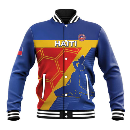 Custom Haiti Football Baseball Jacket Neg Marron - Road To World Cup 2026 - African Pride