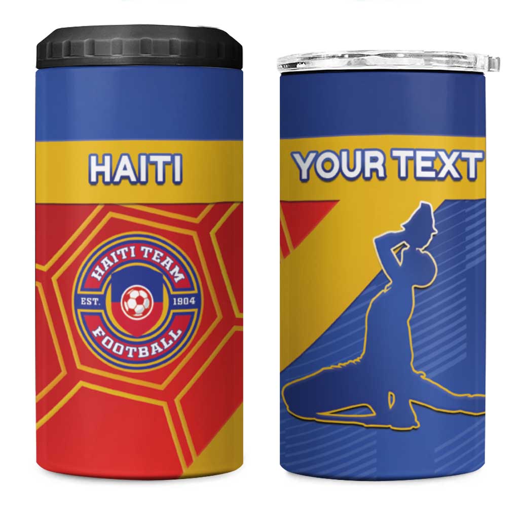 Custom Haiti Football 4 in 1 Can Cooler Tumbler Neg Marron - Road To World Cup 2026 - African Pride