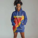 Custom Haiti Football Hoodie Dress Neg Marron - Road To World Cup 2026 - African Pride