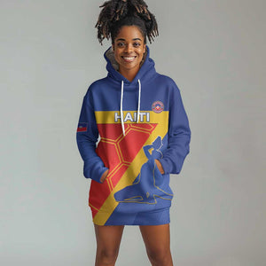 Custom Haiti Football Hoodie Dress Neg Marron - Road To World Cup 2026 - African Pride