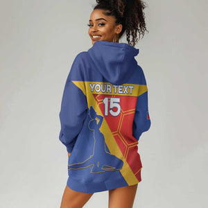 Custom Haiti Football Hoodie Dress Neg Marron - Road To World Cup 2026 - African Pride