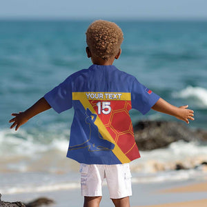 Custom Haiti Football Kid Hawaiian Shirt Neg Marron - Road To World Cup 2026 - African Pride