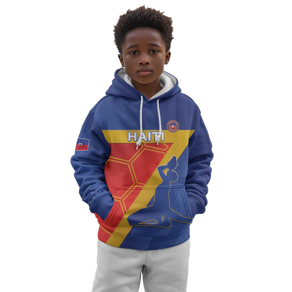 Custom Haiti Football Kid Hoodie Neg Marron - Road To World Cup 2026 - African Pride