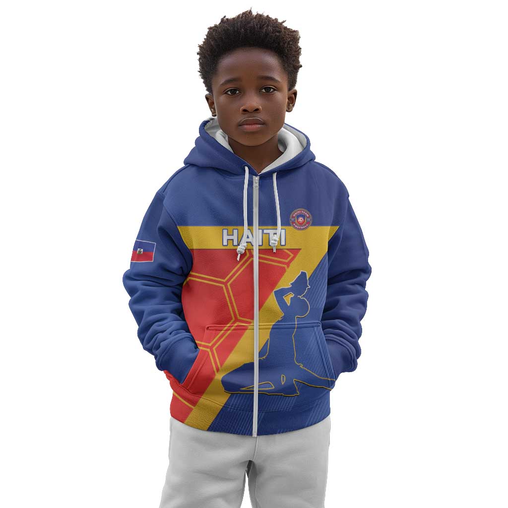 Custom Haiti Football Kid Hoodie Neg Marron - Road To World Cup 2026 - African Pride