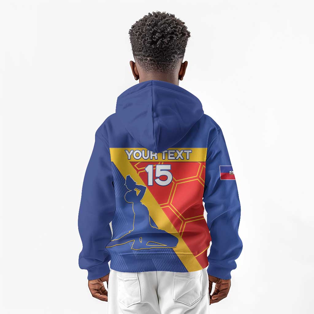 Custom Haiti Football Kid Hoodie Neg Marron - Road To World Cup 2026 - African Pride