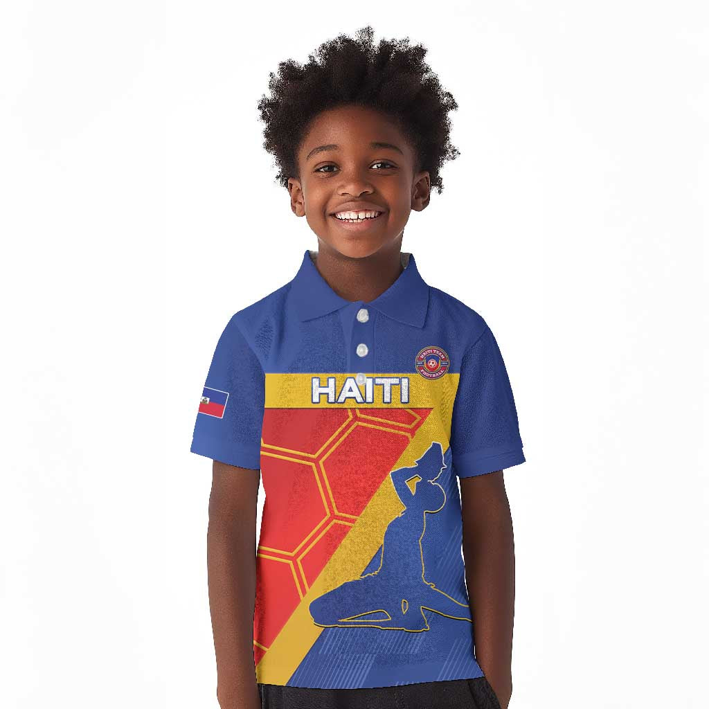Custom Haiti Football Kid Polo Shirt Neg Marron - Road To World Cup 2026 - African Pride