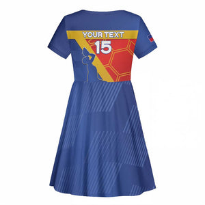 Custom Haiti Football Kid Short Sleeve Dress Neg Marron - Road To World Cup 2026 - African Pride