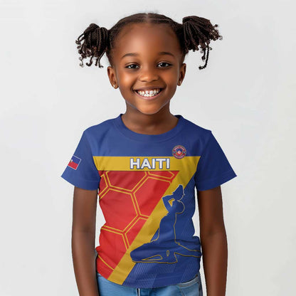 Custom Haiti Football Kid T shirt Neg Marron - Road To World Cup 2026 - African Pride