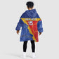 Custom Haiti Football Kid Wearable Blanket Hoodie Neg Marron - Road To World Cup 2026 - African Pride