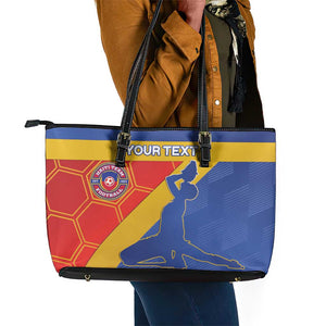 Custom Haiti Football Leather Tote Bag Neg Marron - Road To World Cup 2026 - African Pride