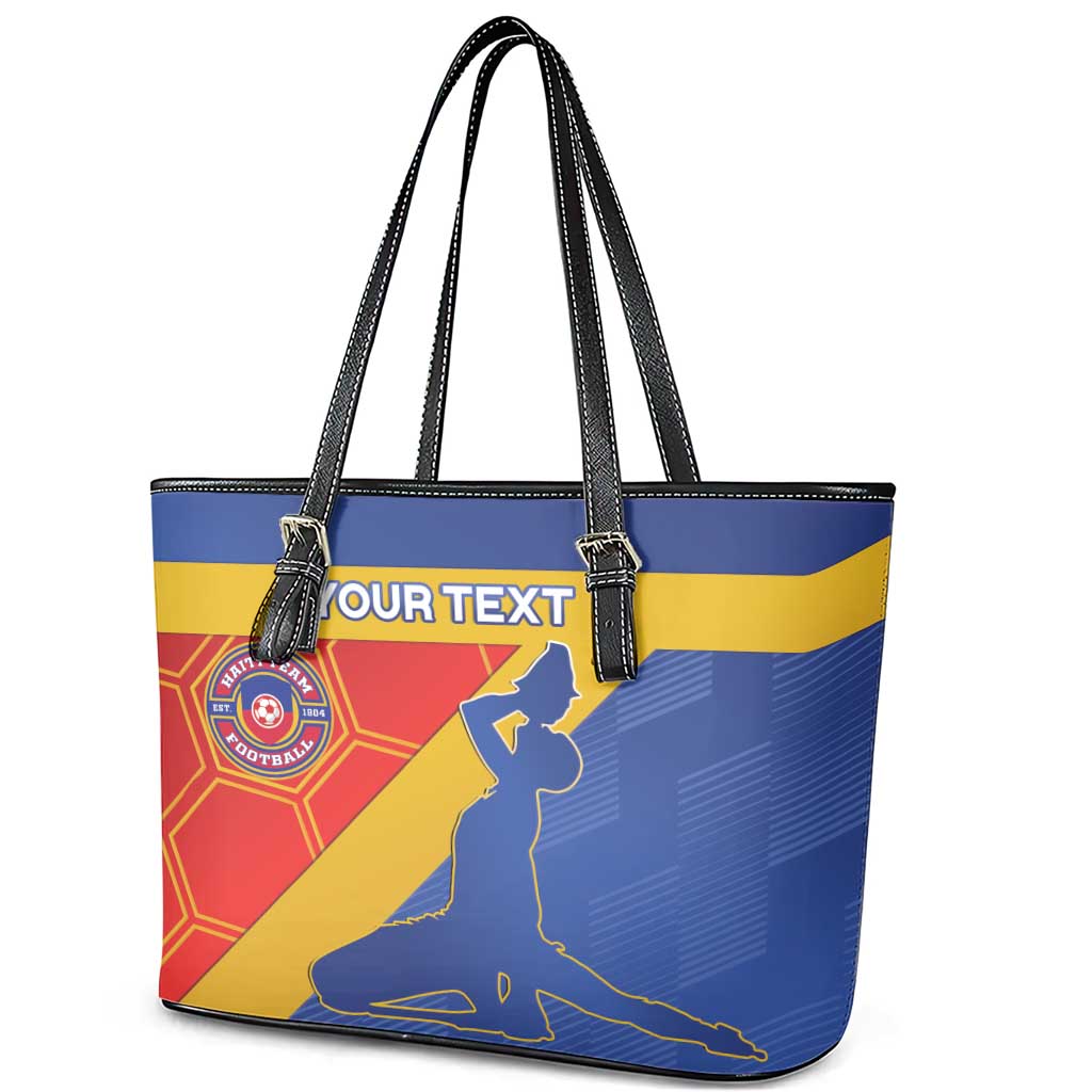 Custom Haiti Football Leather Tote Bag Neg Marron - Road To World Cup 2026 - African Pride