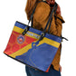 Custom Haiti Football Leather Tote Bag Neg Marron - Road To World Cup 2026 - African Pride