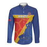 Custom Haiti Football Long Sleeve Button Shirt Neg Marron - Road To World Cup 2026 - African Pride