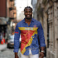 Custom Haiti Football Long Sleeve Button Shirt Neg Marron - Road To World Cup 2026 - African Pride