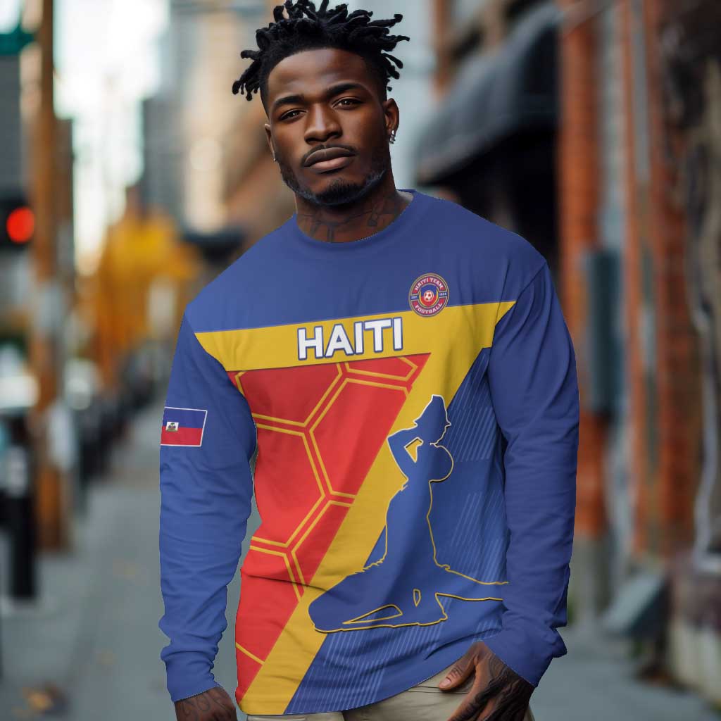 Custom Haiti Football Long Sleeve Shirt Neg Marron - Road To World Cup 2026 - African Pride