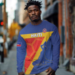 Custom Haiti Football Long Sleeve Shirt Neg Marron - Road To World Cup 2026 - African Pride