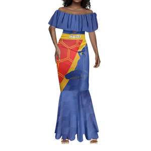 Custom Haiti Football Mermaid Dress Neg Marron - Road To World Cup 2026 - African Pride